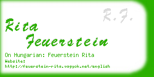 rita feuerstein business card